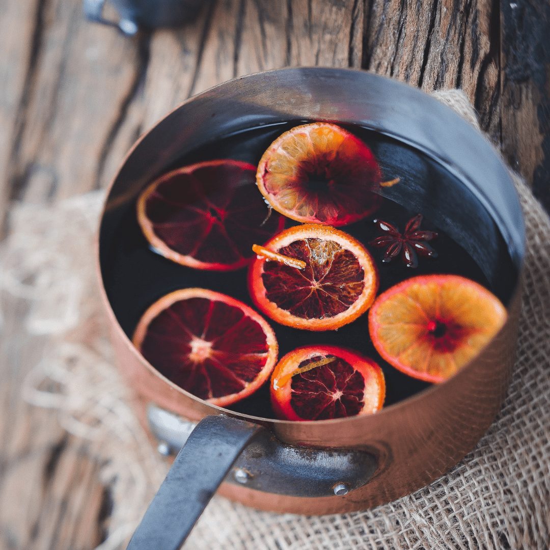 Use citrus for holiday drinks like mulled wine
