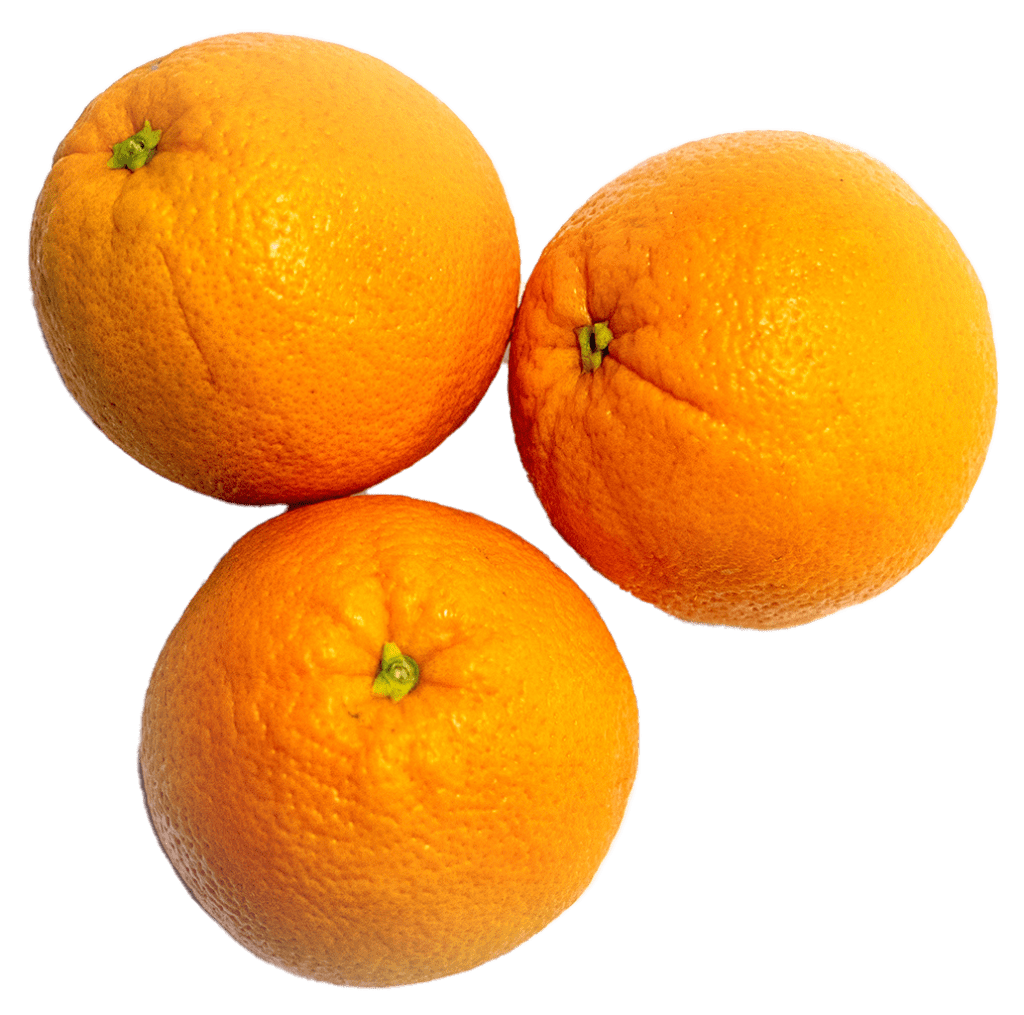 Three oranges are shown from city wide produce